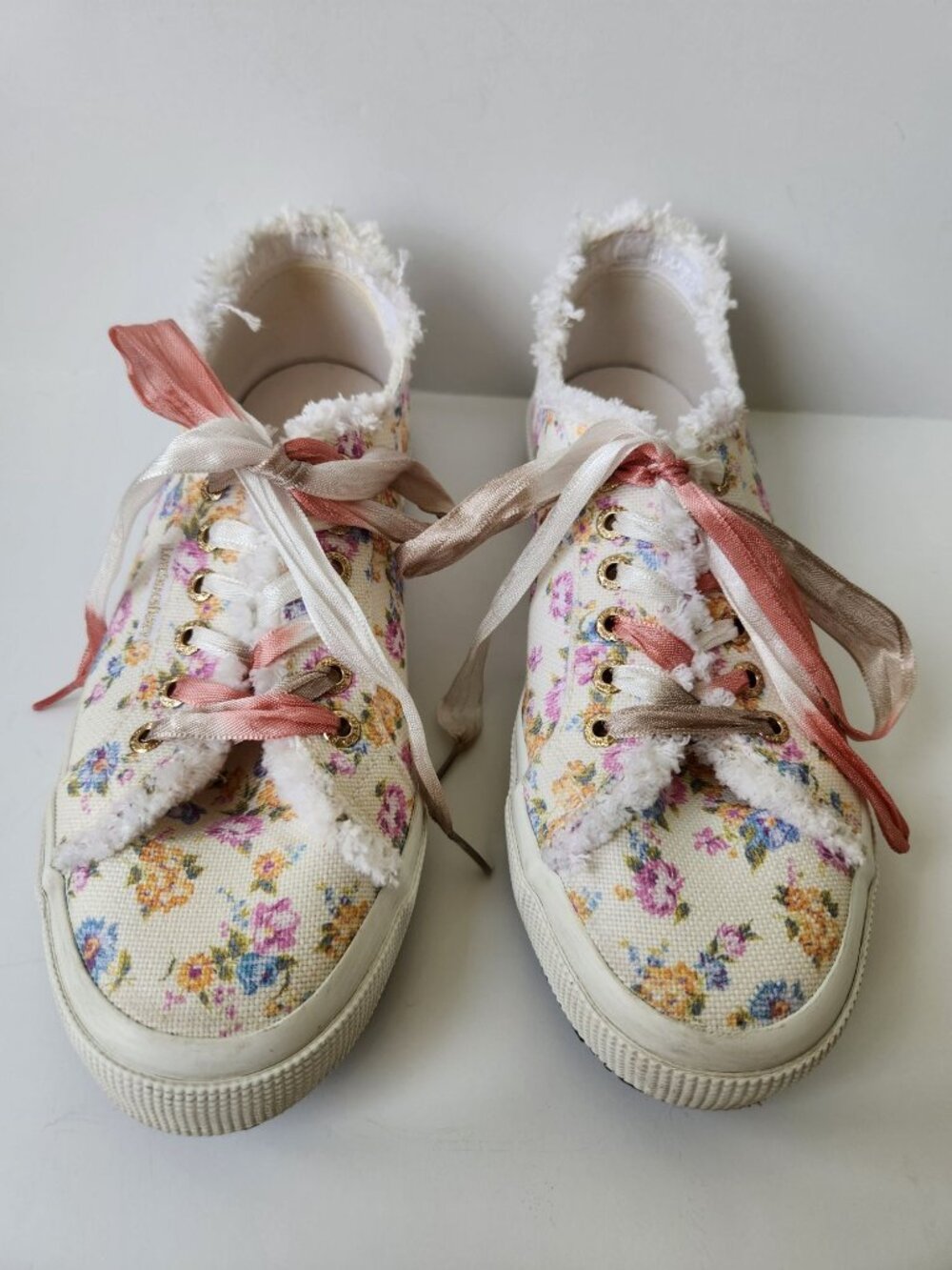 Superga x LoveShackFancy 2750 Flower Fringe Sneakers Coquette Romantic Whimsical - Picture 2 of 16